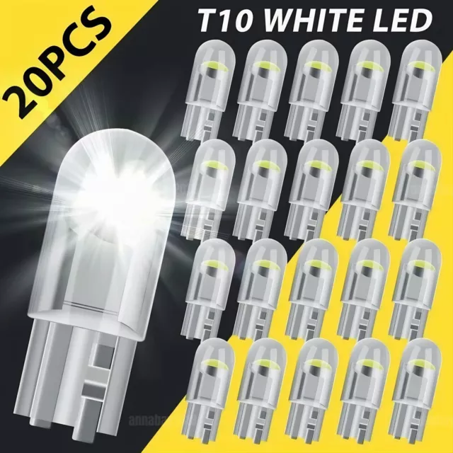 20Pcs LED License Plate Interior Light Bulb T10 194 168 W5W 2825 6000K White q21