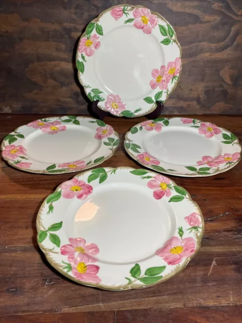 4-Vintage Franciscan USA "DESERT ROSE" 10 5/8" Dinner Plate(s)