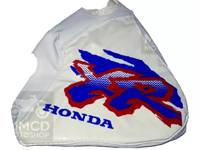 tank cover for honda xr650l xr 650L 93 white synthetic leather and printed vinyl