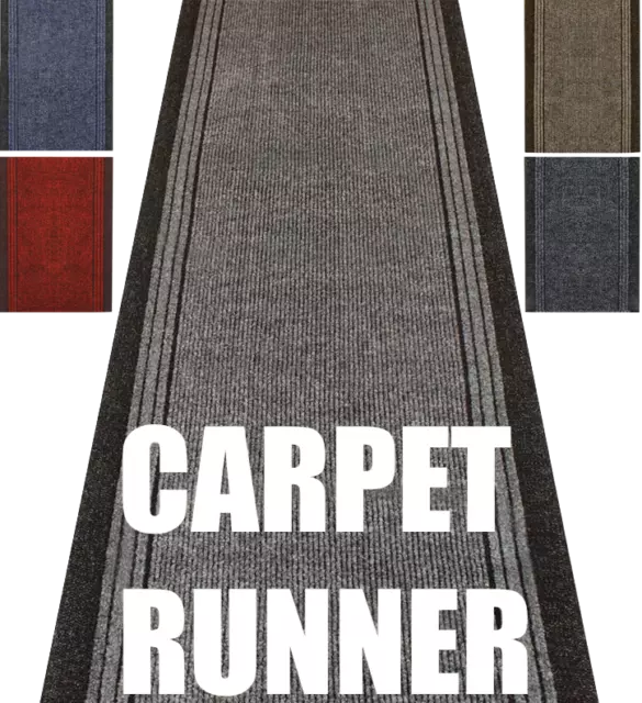 Carpet Runner Non Slip Hallway Mat Stairs Kitchen Heavy Duty Extra Long