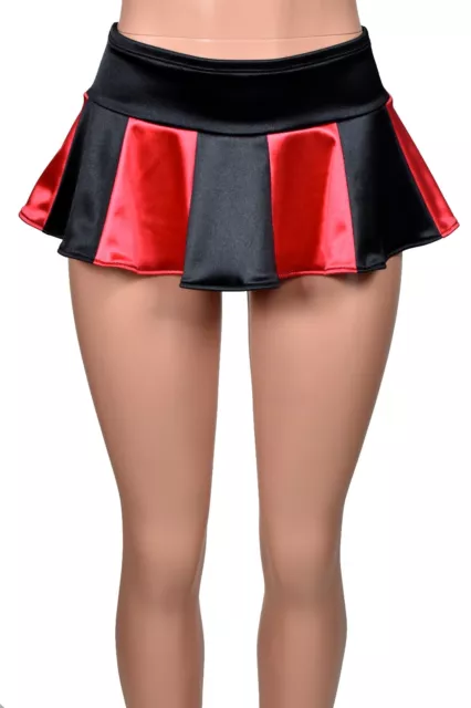 Black Red Stretch Satin Micro Mini Skirt XS S M L XL 2XL 3XL lingerie plus size