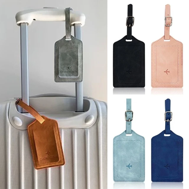 Leather Luggage Tag Portable Boarding Tags Men Women Travel Accessories