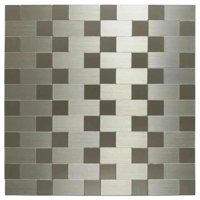 Paquete de 10 azulejos de metal para salpicadero de baño cocina mosaico Art3d 2