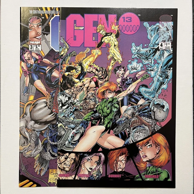 Lot Of 2 Gen 13 Comics # 3 And 4 NM J. Scott Campbell Image 90s Wildstorm Vol 1