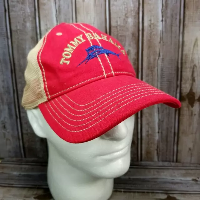 TOMMY BAHAMA RELAX Red Trucker Hat Marlin Cool Operator Adjustable