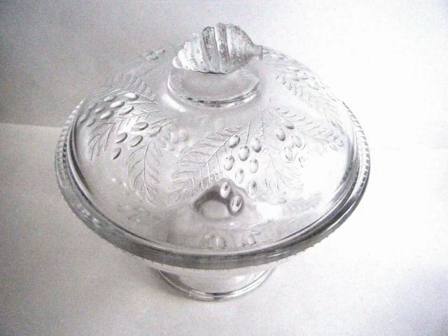 Barberry Pattern Glass 8" Covered Compote EAPG 1860's 1880's