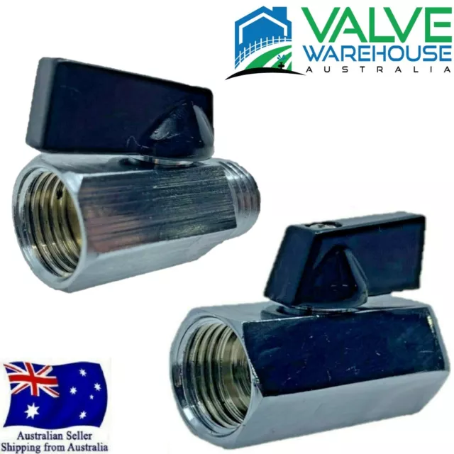 Brass Mini Ball Valve - M&F, F&F BSP - 6mm (1/8") - 15mm (1/2")