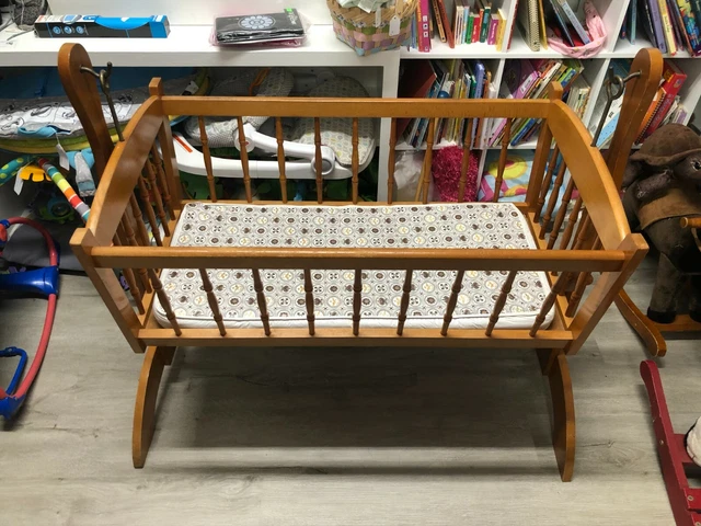 Infant Swinging Rocking Cradle Light Wood Baby Shower PICK UP ONLY