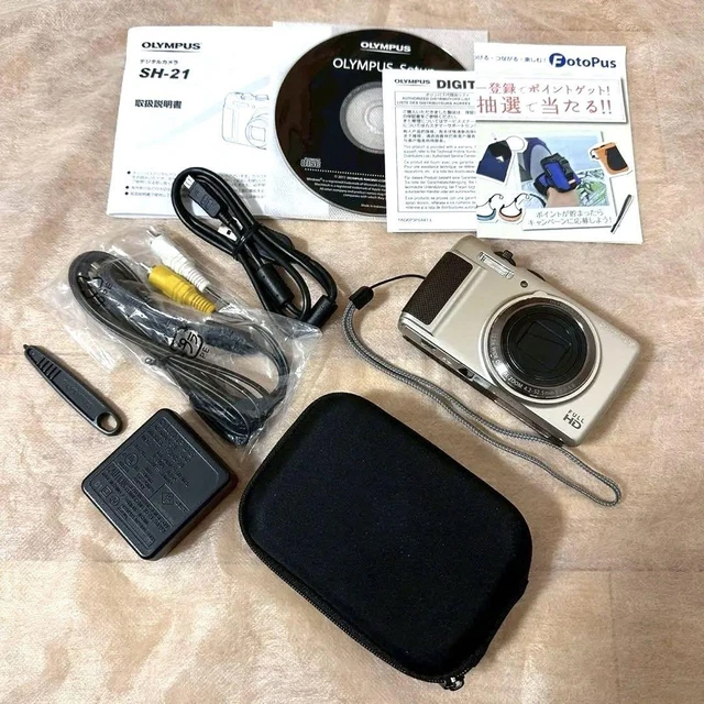 OLYMPUS SH-21 CAMERA Champagne Gold Compact Digital Used