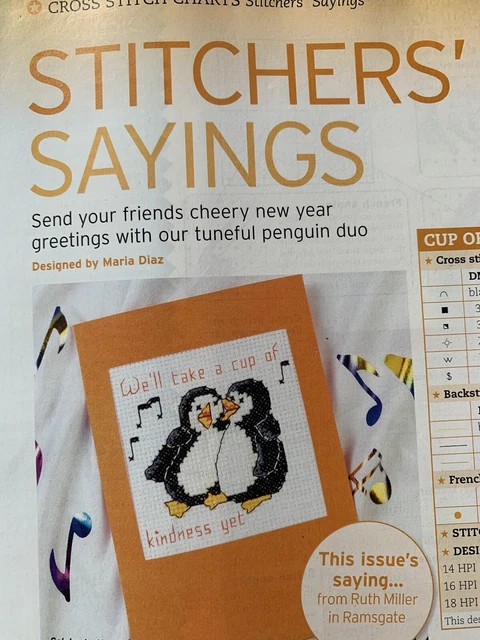 Stitcher's Sayings We'll Take A Cup Of Kindness Yet Kreuzstich Kartenkarte 2