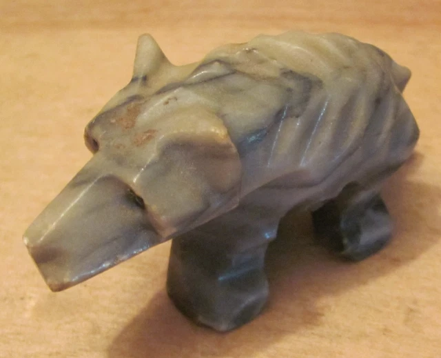 Hand Carved Stone Bear