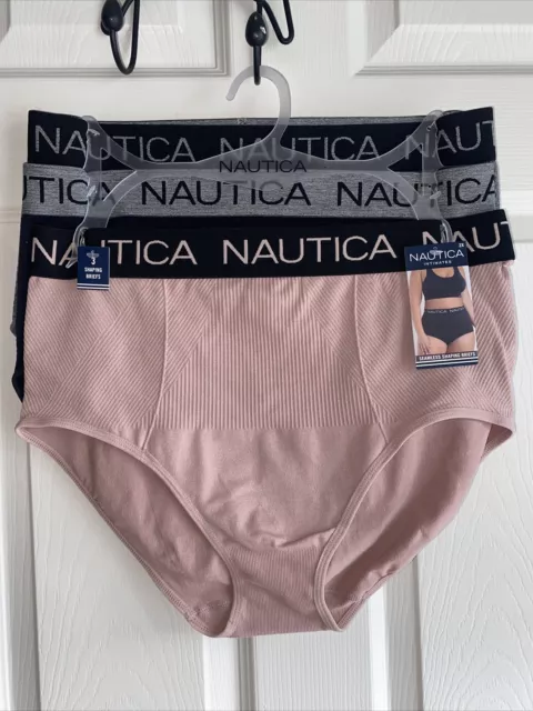 NAUTICA INTIMATES NT7106 3PKD MF SEAMLESS SHAPING BRIEF~Large~GREAT FIT! NWT