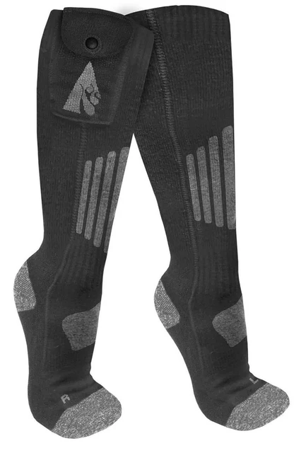 ActionHeat 2.0 Cotton 3.7V Rechargeable Heated Socks (Socks Only) Black