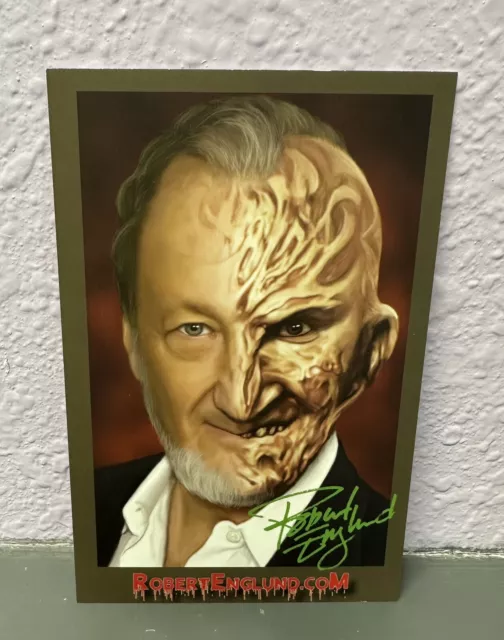 Lot Of 2 Robert Englund Signed Postcards Pre-Printed Signature