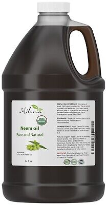 Aceite De Neem 64 OZ Premium Organic-Virgen, prensado en frío, sin refinar 100% Puro