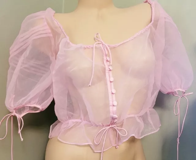 For Love & Lemons Sheer Organza  Crop top NWOT