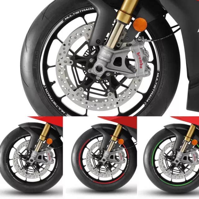 Kit strisce adesive cerchi ruote moto 17" compatibili con Ducati Multistrada