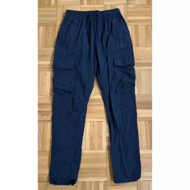 YoungLA Cargo Jogger Pants Mens Medium Activewear Blue Zip Pockets Elastic Waist