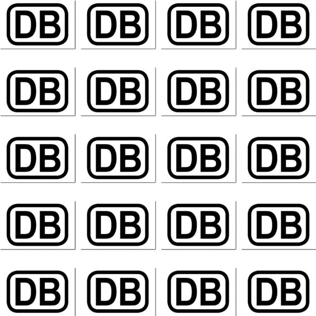 20 Aufkleber 2cm schwarz DB Deutsche Bahn Zeichen Modellbau Mini Sticker RC Deko
