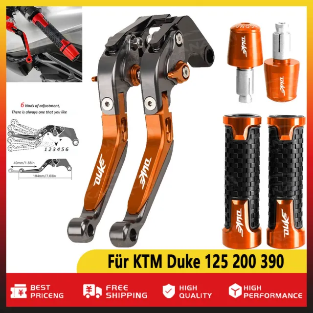 Für KTM Duke 125 200 390 CNC Verstellbare Bremskupplungshebel Griffgriffe Kappe