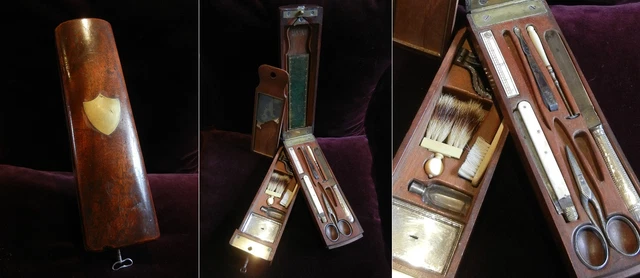 Xix° - Rare Coffret D’officier Necessaire Avec Accessoires Blaireau Etc…