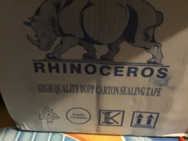 Rhinoceros Carton Sealing Tape 36 Rolls of Blue Acrylic Packaging Tape