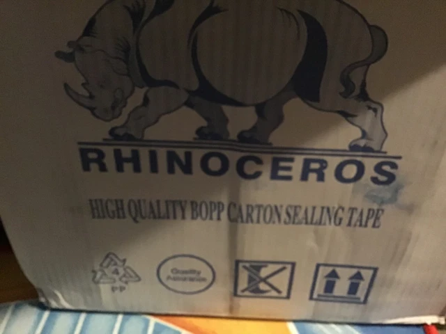 Rhinoceros Carton Sealing Tape 36 Rolls of Red Acrylic Packaging Tape