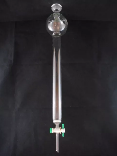 CHEMGLASS Chromatography Column 35/20 Sphere Jnt Frit 1”ID 12”EL 250mL Reservoir