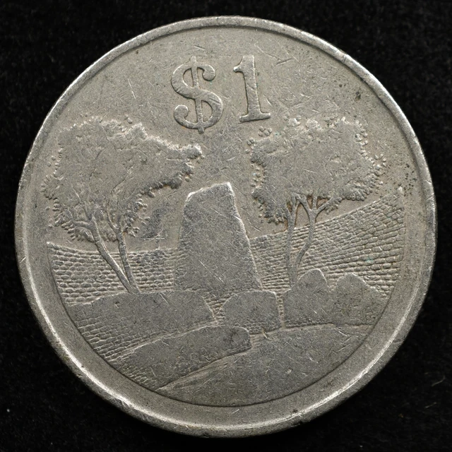 Zimbabwe 1 Dollar 1980, Coin, Km# 6, Ancient Bird, Inv#F584