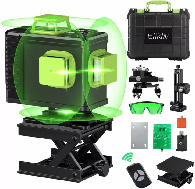 Elikliv 16 linee 4D strumento livellatore laser autolivellante 4x360 verde