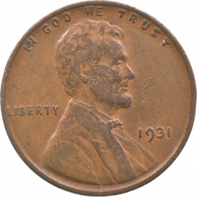 Better 1931 US Lincoln Wheat Cent Penny Coin Collection Lot Set Break *424