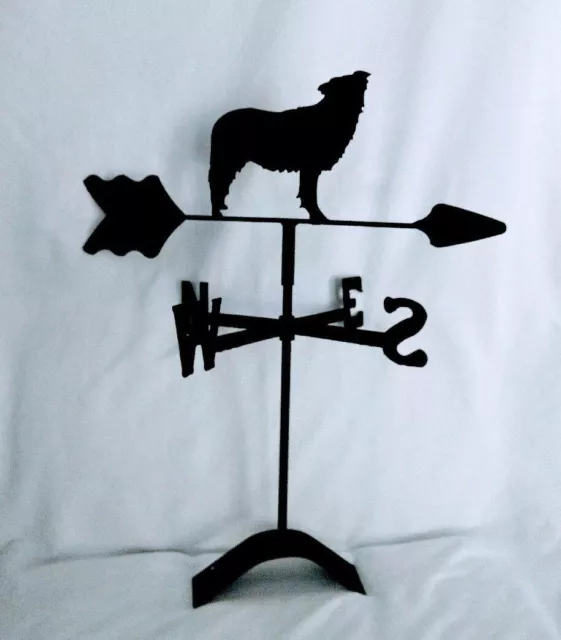 border collie roof mount weathervane black wrought iron look made in usa