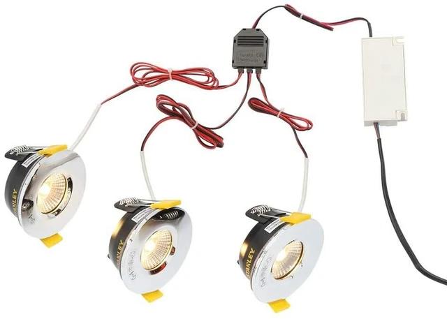 Pack de 3 briquets à DEL encastrés Stanley 3 W 3000K gradables