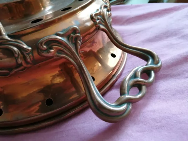 Très rare magnifique Chauffe Plat  en cuivre Art Nouveau superbe en deco