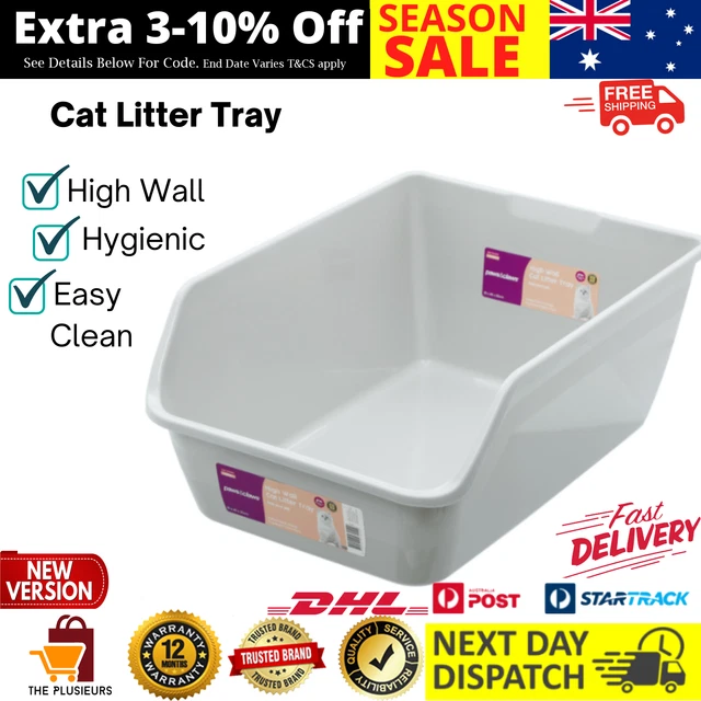 DEEP CAT LITTER Tray Large High Wall Pet Toilet Tray Raised Box