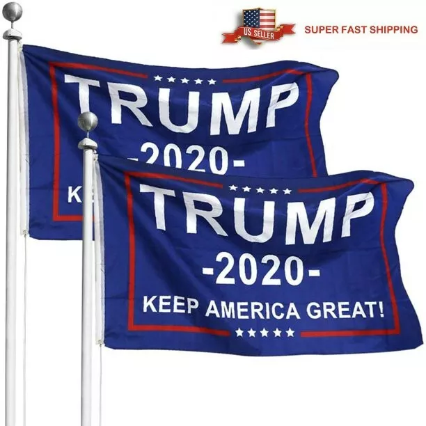 2PCS 3*5 2020 Donald Trump Flag for President Keep America Great Flag