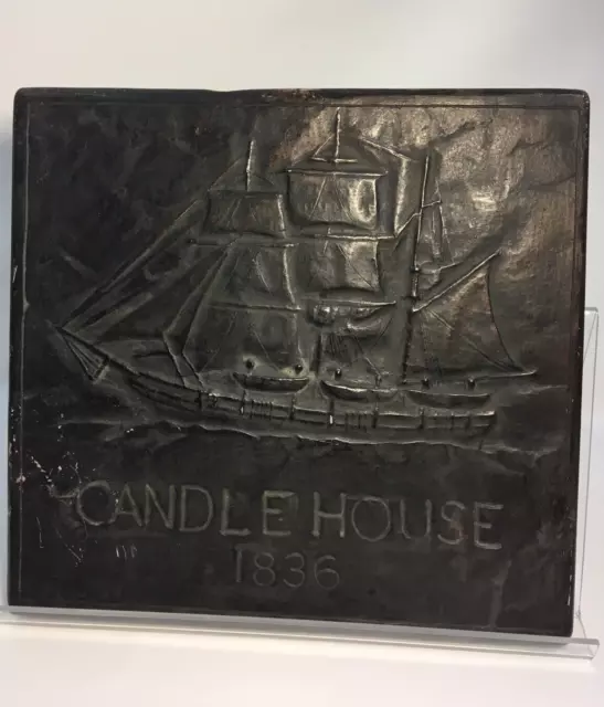 VTG Replica Plaster Candle House 1836 Crest Shield Heavy Plaque Nautical Sign