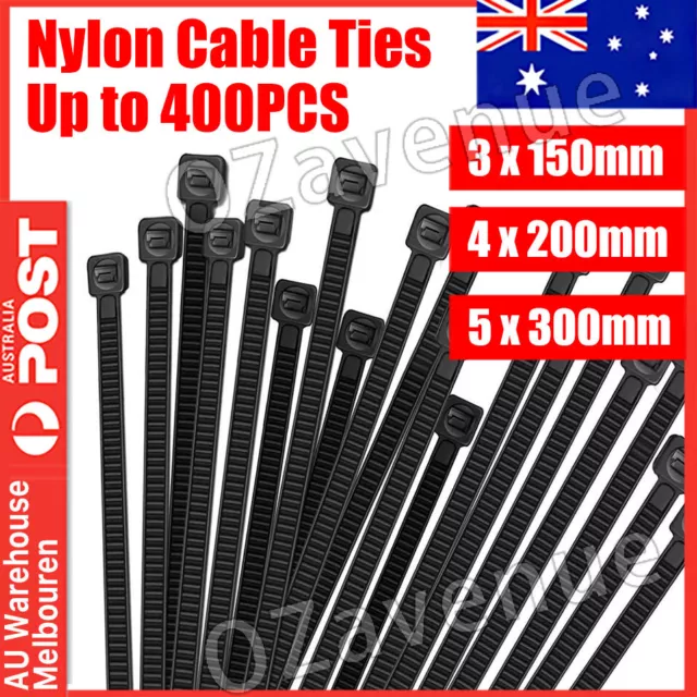 Cable Ties Zip Ties Nylon UV Stabilised 100/200/500/1000x Bulk Black Cable Tie