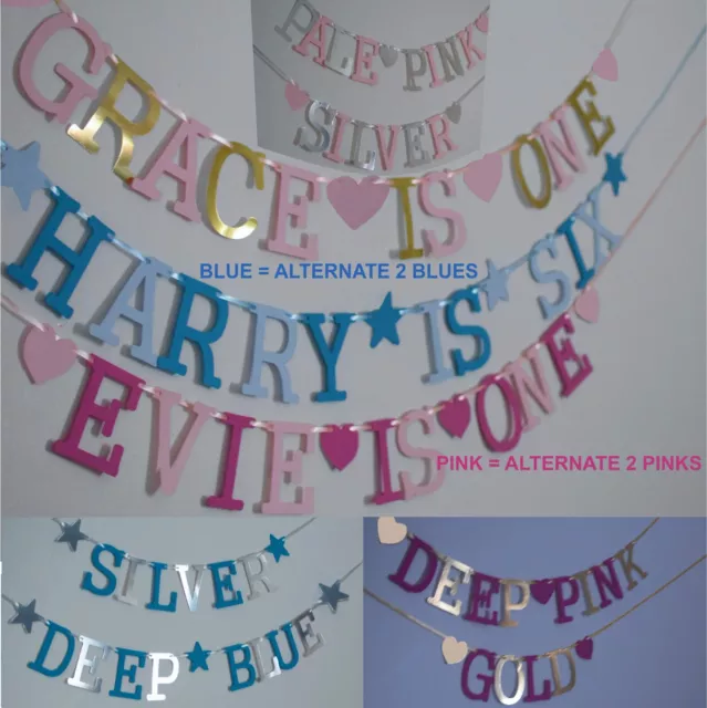 1st Birthday Decoration banner personalised Bunting Party Girl boy 1st 2nd first