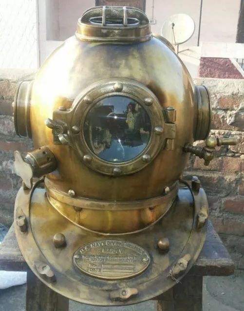 Antique Diving Helmet US Navy Mark V Deep Sea Divers Scuba Divers Helmet