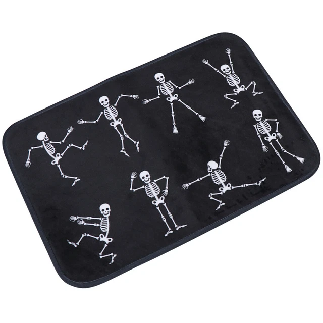 1 pieza Halloween Alfombra de piso con patrón de calavera alfombra de piso sin impresión (como se muestra)