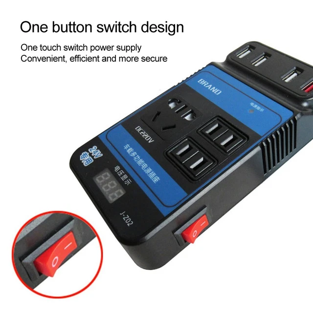 DC110V/220V Converter-Car Veicolo Potenza Inverter DC12V 24V Per Viaggio 4-USB