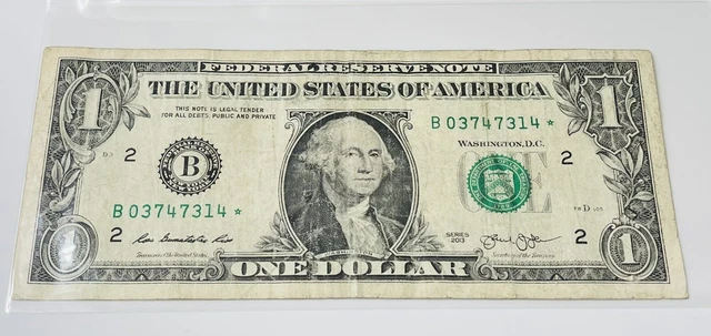 2013 (B) Series One Dollar Duplicate Serial Star Note New York $1 Print Error FW