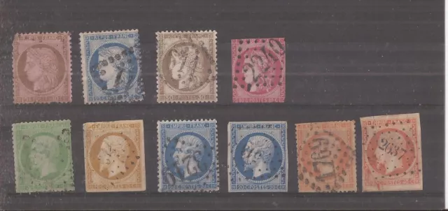 France 1853-76 10 Stamps Used