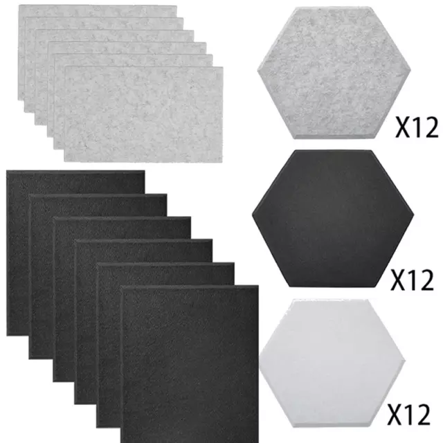 12X Acoustic Wall Panel Tiles Studio Sound Proofing Insulation Self Adhesive Pad