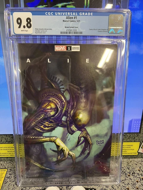 2021 Marvel Comics Alien #1 Brown Variant Cover Graded CGC 9.8 White Pages