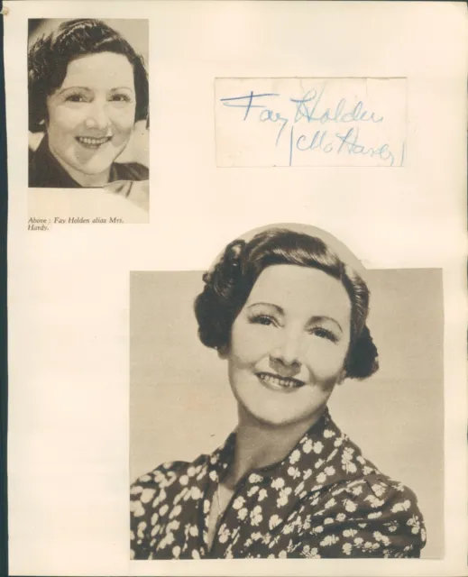 Autograph Hollywood actress Fay Holden  1930's original