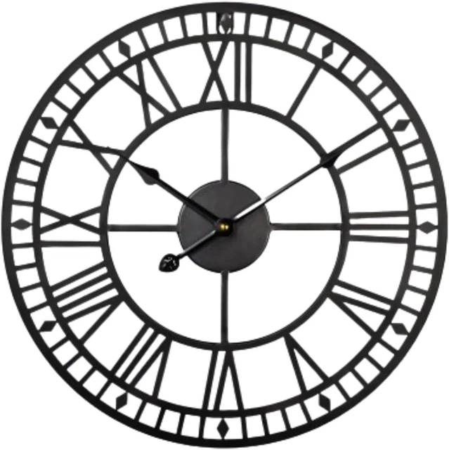 EXTRA LARGE ROMAN Numerals Skeleton Wall Clock Big Giant Open Face ...