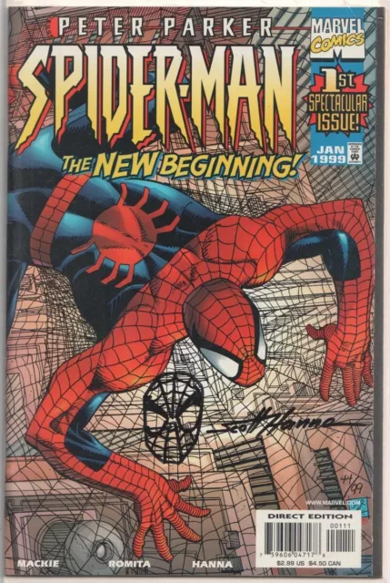 Peter Parker Spider-Man 1 Dynamic Forces Signed Hanna Remarked Sketch Coa Marvel