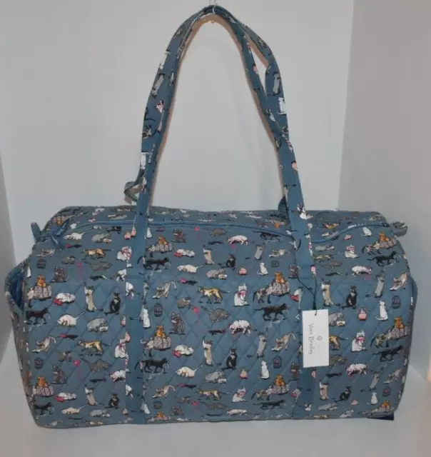 VERA BRADLEY CAT'S Meow Pattern Large Traveler Duffel Bag $123.06 -  PicClick AU